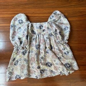 floral shimmer babydoll dress